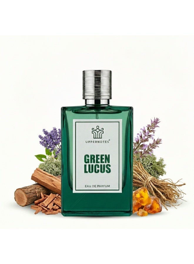 UpperNotes Green Lucas EDP Unisex 80ml | Lavender Neroli Jasmine Vetiver Oakmoss Sandalwood | Fresh Aromatic Green Long Lasting Daily Fragrance UAE - Image 1